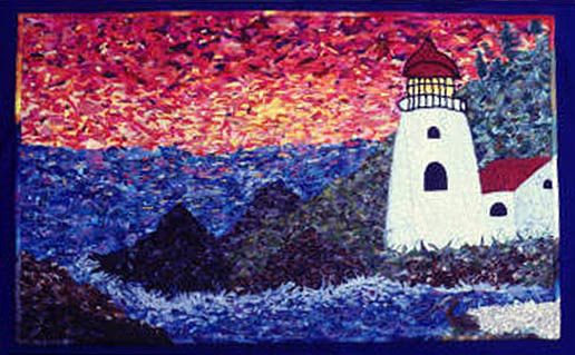 lighthouse art quilt