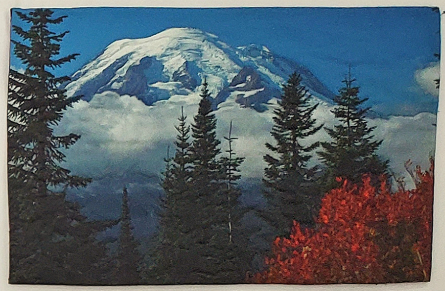 landscape quilt of Mount Rainier by Joyce R. Becker